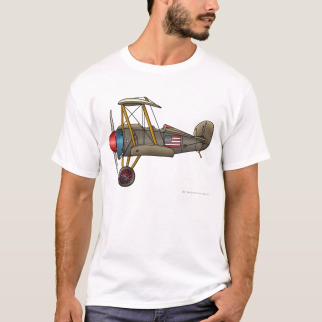 Camiseta Biplano del vintage del aeroplano (Anverso)