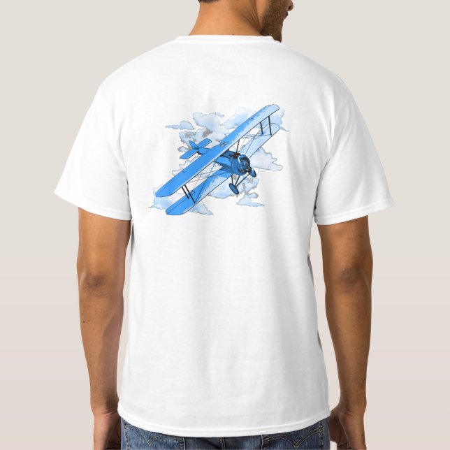 Camiseta Biplano del vuelo del vintage (Reverso)