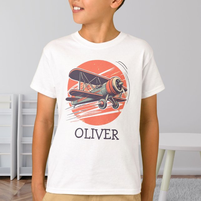 Camiseta Biplano retro vintage personalizado (Subido por el creador)