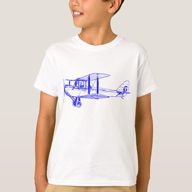 Camiseta Biplano vintage - Azul (Anverso)