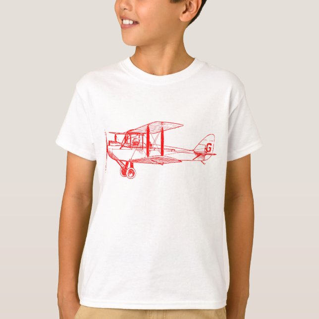 Camiseta Biplano vintage - Rojo (Anverso)
