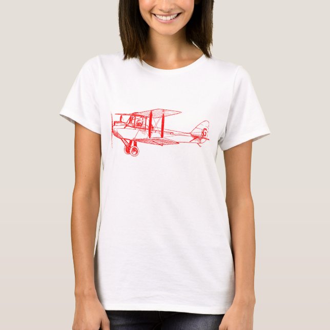 Camiseta Biplano vintage - Rojo (Anverso)