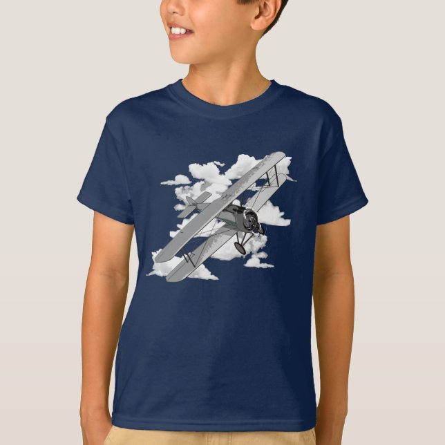 Camiseta Biplano y nubes (Anverso)