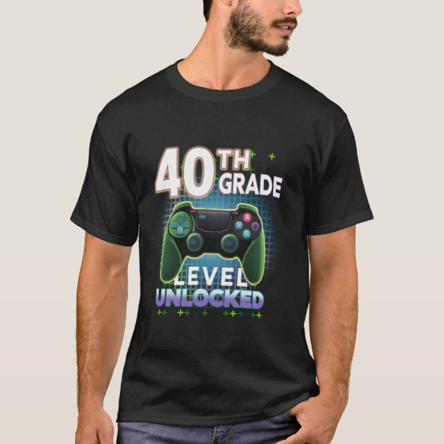 Camiseta Bir de nivel 40 de nivel de video sin bloquear de  (Anverso)