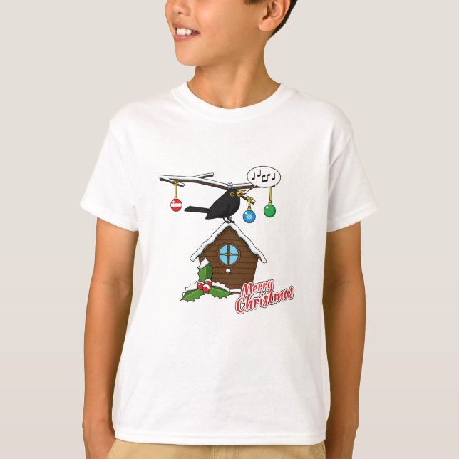 Camiseta Bird House Merry Christmas (Anverso)