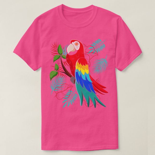 Camiseta Bird Macaw Tropical Bird Watcher Parrot (Diseño del anverso)