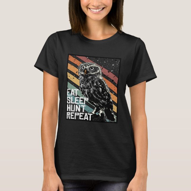 Camiseta Bird Of Prey Raptor Eat Sleep Hunt Repeat Burrowin (Anverso)