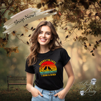 Camiseta Bird Silhouette Retro Sunset Circle Perdone estoy 