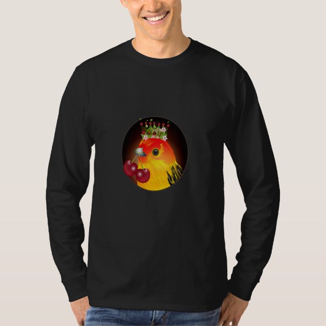 Camiseta Bird with cherries in the beak and cherry crown (Anverso)