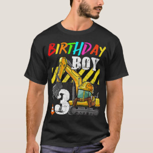Camiseta Birday Boy 3 Excavator 3 años de antigüedad Constr