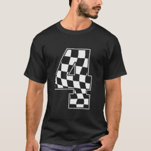 Camiseta Birday Boy 4Race Car Checkered Flag 4 Carreras