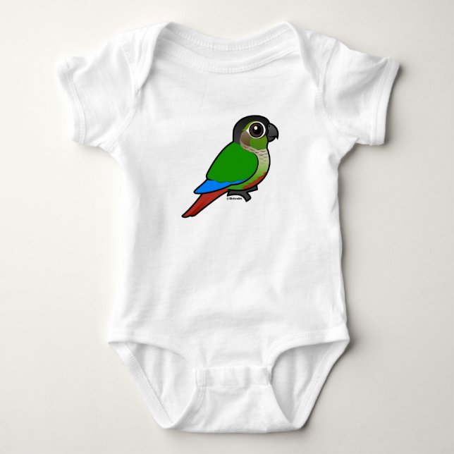 Camiseta Birdorable Conure Verde-cheeked (Anverso)