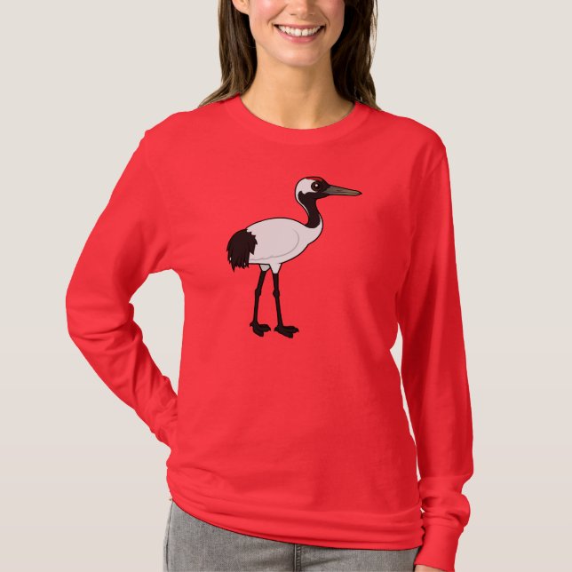 Camiseta Birdorable Rojo-coronó la grúa (Anverso)