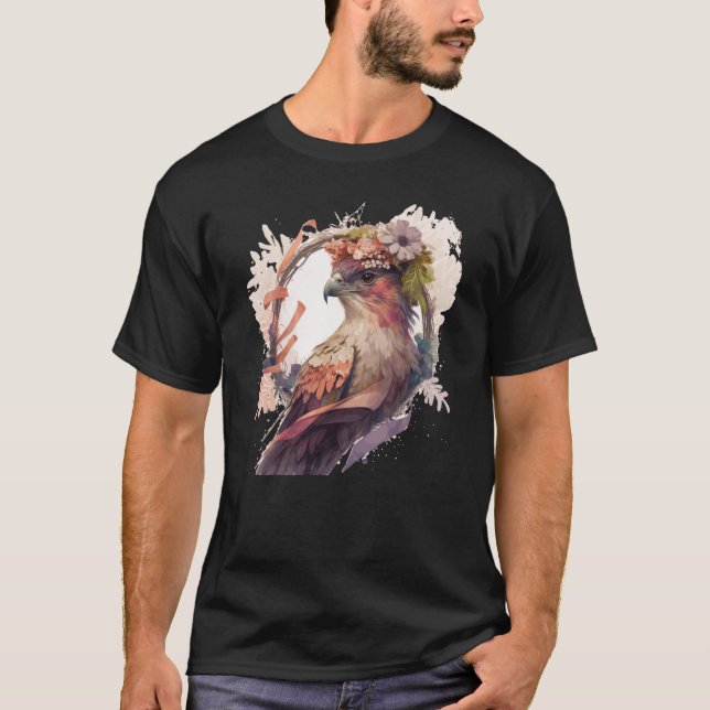 Camiseta Birds Of Prey Kite Bird Flower Crown Floral (Anverso)
