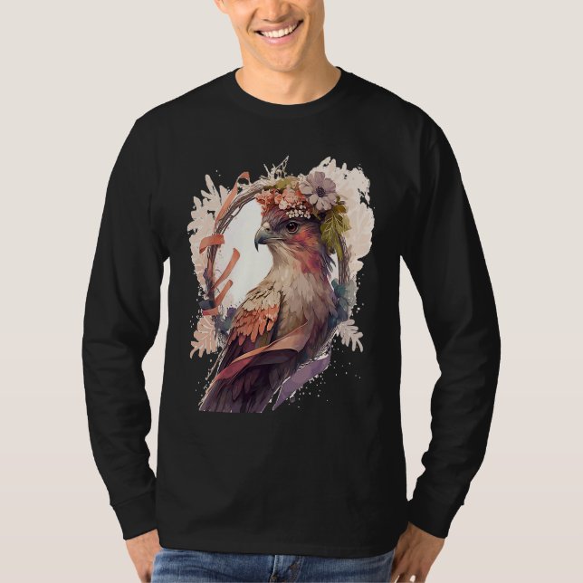 Camiseta Birds Of Prey Kite Bird Flower Crown Floral (Anverso)