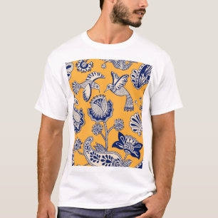 Camiseta Birds Paisley Flowers Vintage Pattern