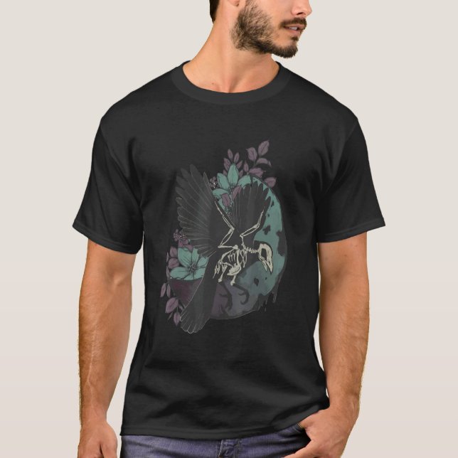 Camiseta Birds Raven Skeleton Dark Art Crow (Anverso)