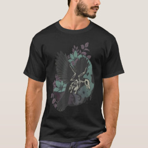 Camiseta Birds Raven Skeleton Dark Art Crow