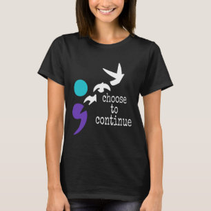 Camiseta Birds Semicolon Gift Suicidio Prevención de Suicid