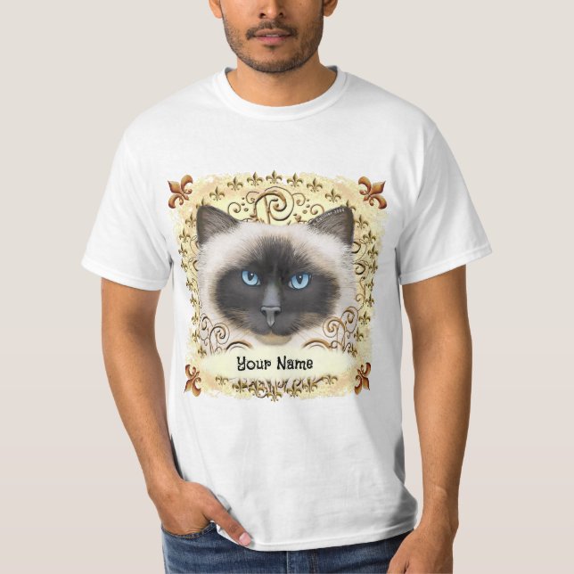 Camiseta Birman Cat Fleur De Lis  (Anverso)