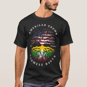 Camiseta Birmania: Americana crece raíces birmanas bandera 