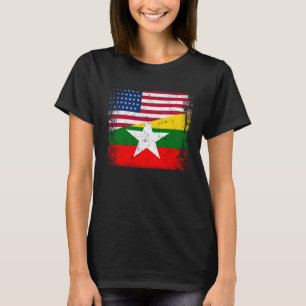 Camiseta Birmania Vieja Y Norteamérica Con Guay De Bandera