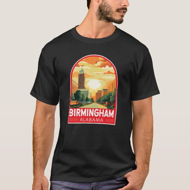 Camiseta Birmingham Alabama Emblem de Viajes (Anverso)
