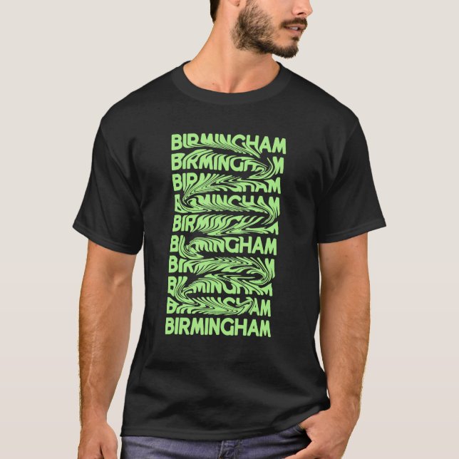 Camiseta Birmingham Alabama Vintage Psychedelic (Anverso)