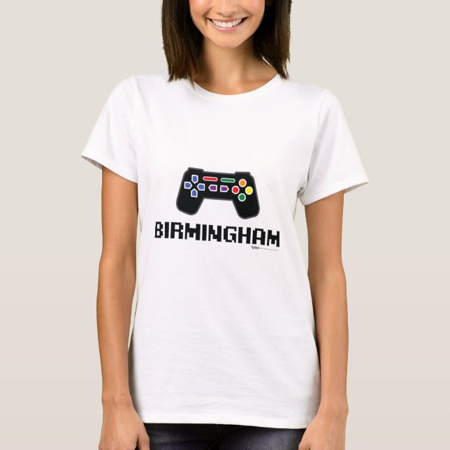 Camiseta Birmingham Gamer City de 8 bits (Anverso)
