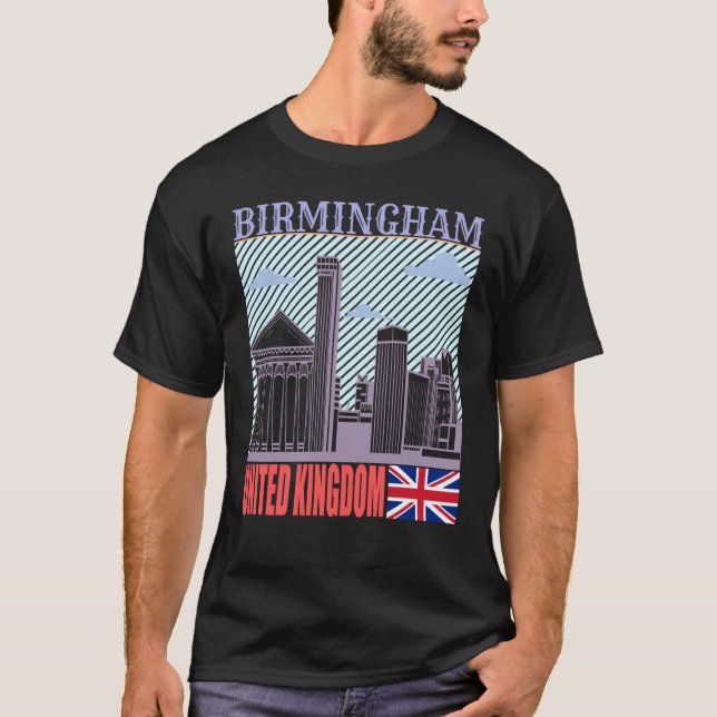 Camiseta Birmingham UK Skyline Country City Skyline Landmar (Anverso)