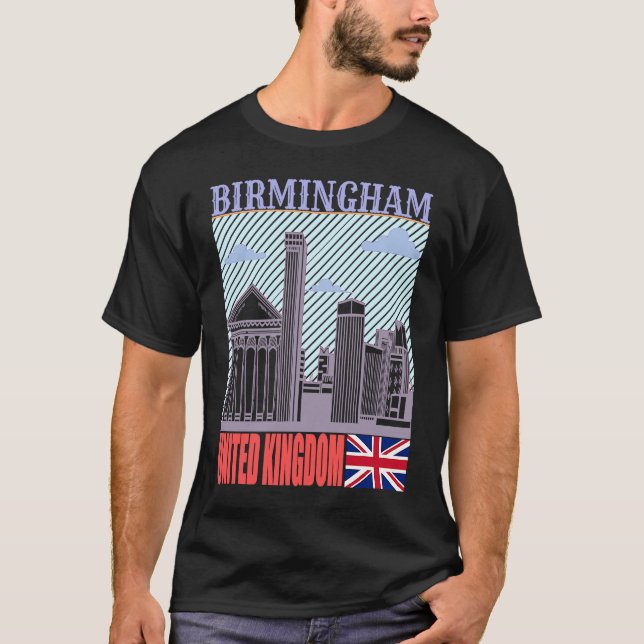 Camiseta Birmingham UK Skyline Country City Skyline Landmar (Anverso)