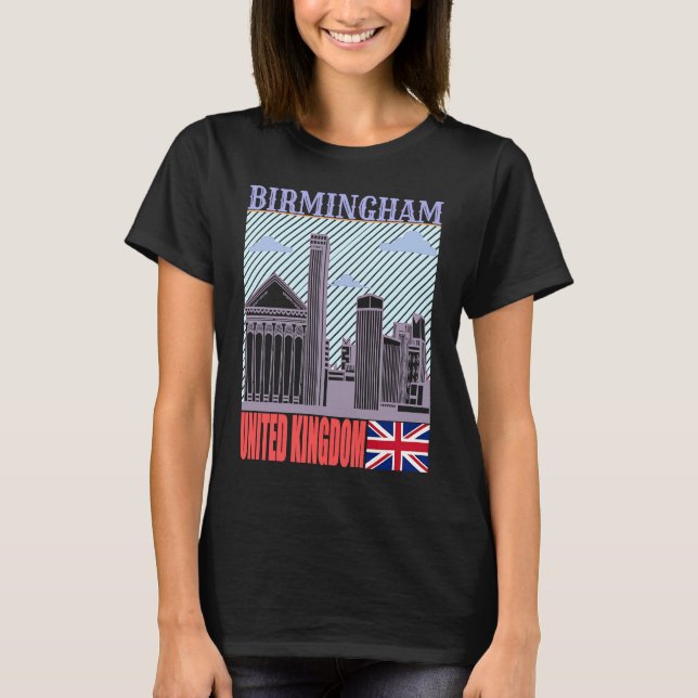 Camiseta Birmingham UK Skyline Country City Skyline Landmar (Anverso)