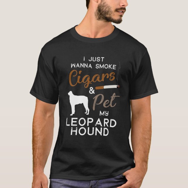 Camiseta Birt, dueño de leopard hound Dog Cigar Lover (Anverso)