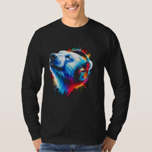 Camiseta Birt Navidades de arte de música de audífonos pola