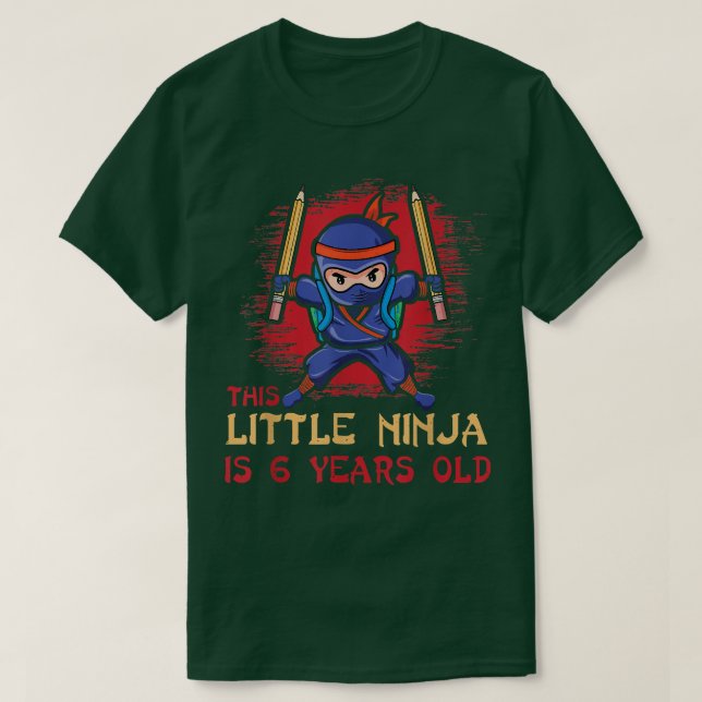 Camiseta Birth Born Age 6 Years Old Samurai Japan Japanese  (Diseño del anverso)