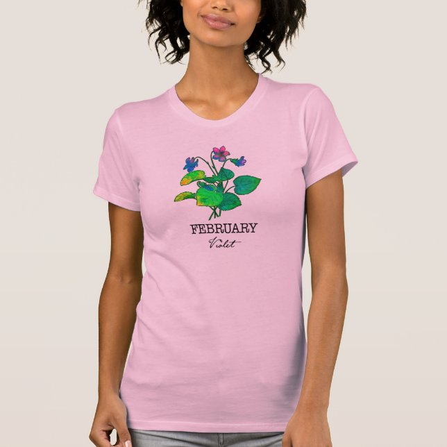 Camiseta Birth Month Febrero Violet (Anverso)