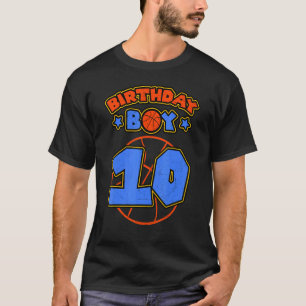 Camiseta Birthday Boy 10 Tema del baloncesto Bday Fiesta 10