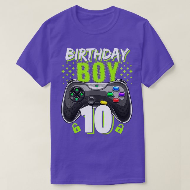 Camiseta Birthday Boy 10 Video Game Controller  10th Birthd (Diseño del anverso)