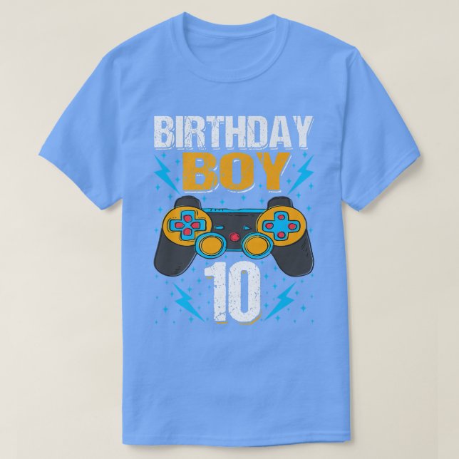 Camiseta Birthday Boy 10 Video Game Controller Gamer 10th B (Diseño del anverso)