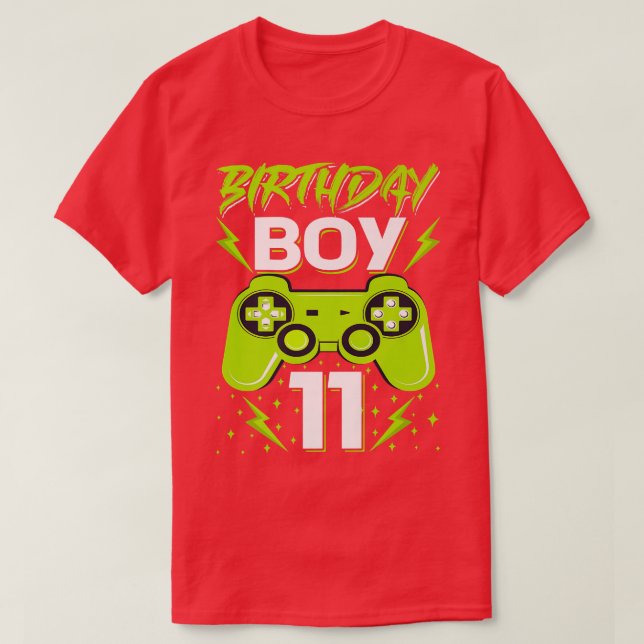 Camiseta Birthday Boy 11 Video Game Controller Gamer 11th B (Diseño del anverso)