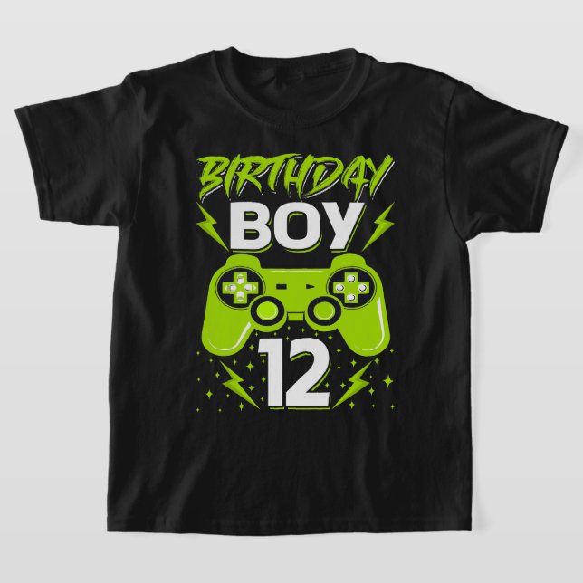 Camiseta Birthday Boy 12 Video Game Controller Gamer 12th B (Distribución)