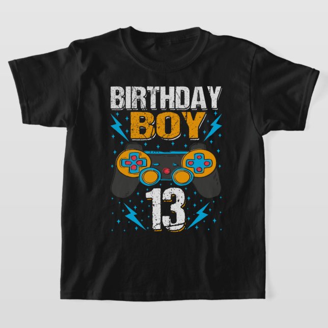 Camiseta Birthday Boy 13 Video Game Controller Gamer 13th B (Distribución)