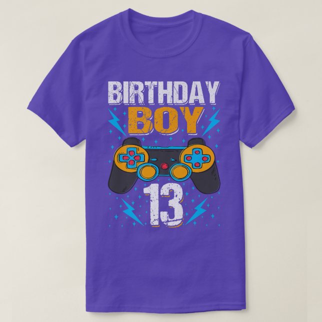 Camiseta Birthday Boy 13 Video Game Controller Gamer 13th B (Diseño del anverso)