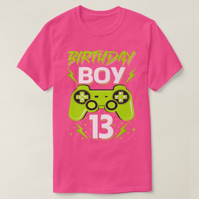 Camiseta Birthday Boy 13 Video Game Controller Gamer 13th B (Diseño del anverso)