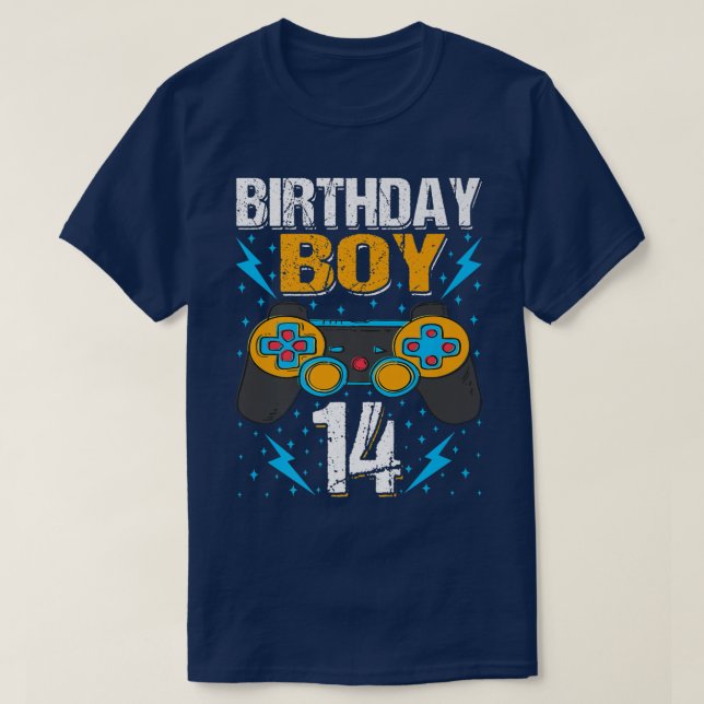 Camiseta Birthday Boy 14 Video Game Controller Gamer 14th B (Diseño del anverso)