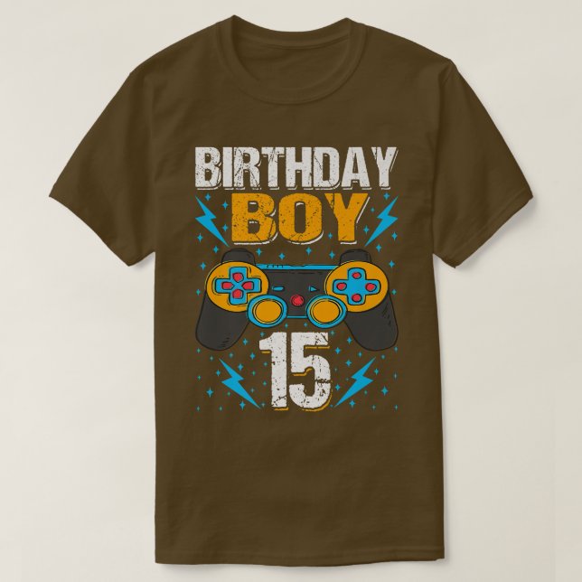Camiseta Birthday Boy 15 Video Game Controller Gamer 15th B (Diseño del anverso)
