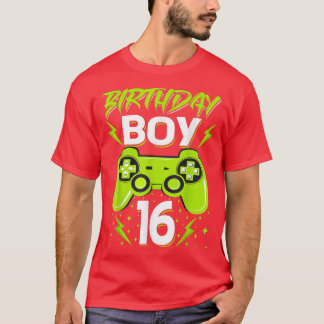 Camiseta Birthday Boy 16 Video Game Controller Gamer 16th B