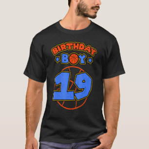 Camiseta Birthday Boy 19 Tema del baloncesto Bday Fiesta 19