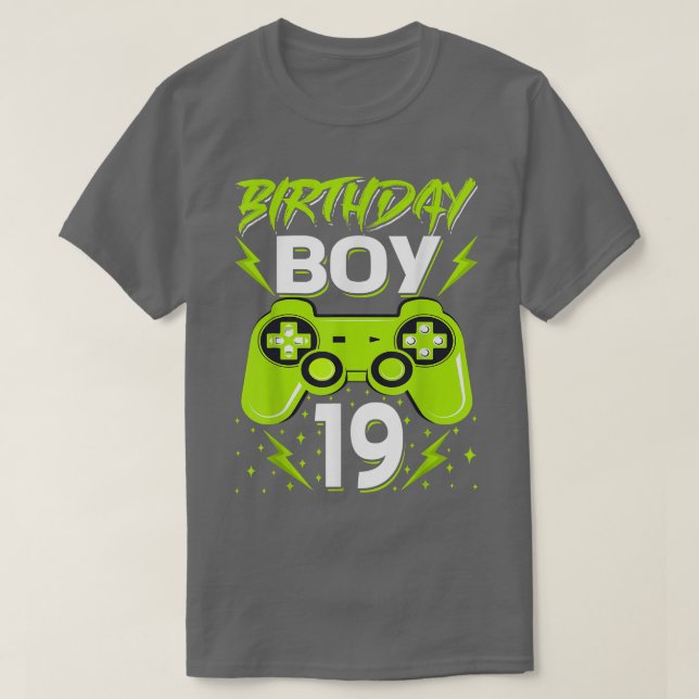 Camiseta Birthday Boy 19 Video Game Controller Gamer 19th B (Diseño del anverso)