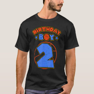Camiseta Birthday Boy 2 Tema del baloncesto Bday Fiesta 2º 